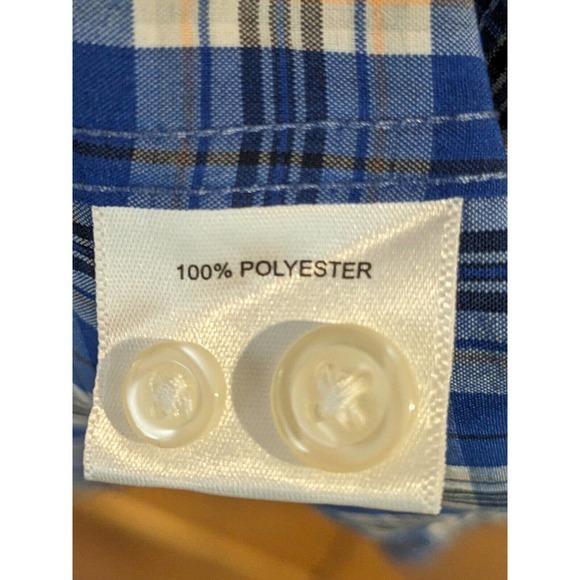 Peter Millar Southern‎ Comfort Shirt Mens Large Blue Long Sleeve Plaid Button - Picture 4 of 4